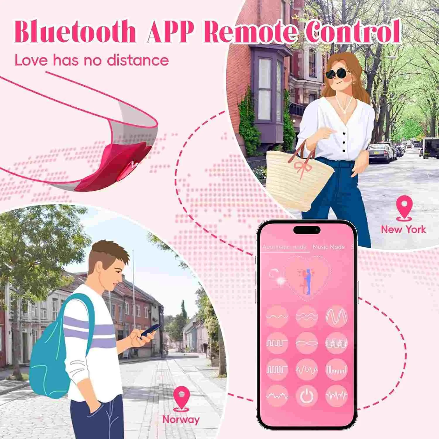 HeartBeat App Vibrating Panties Wearable Couple Vibrator with Remote