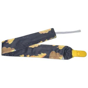 Hunny Bunny Black Fabric Pacifier Clips