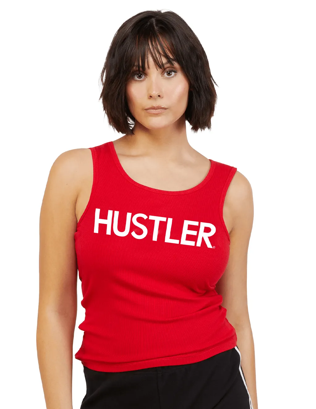 HUSTLER Classic Logo Ribbed Tank Top