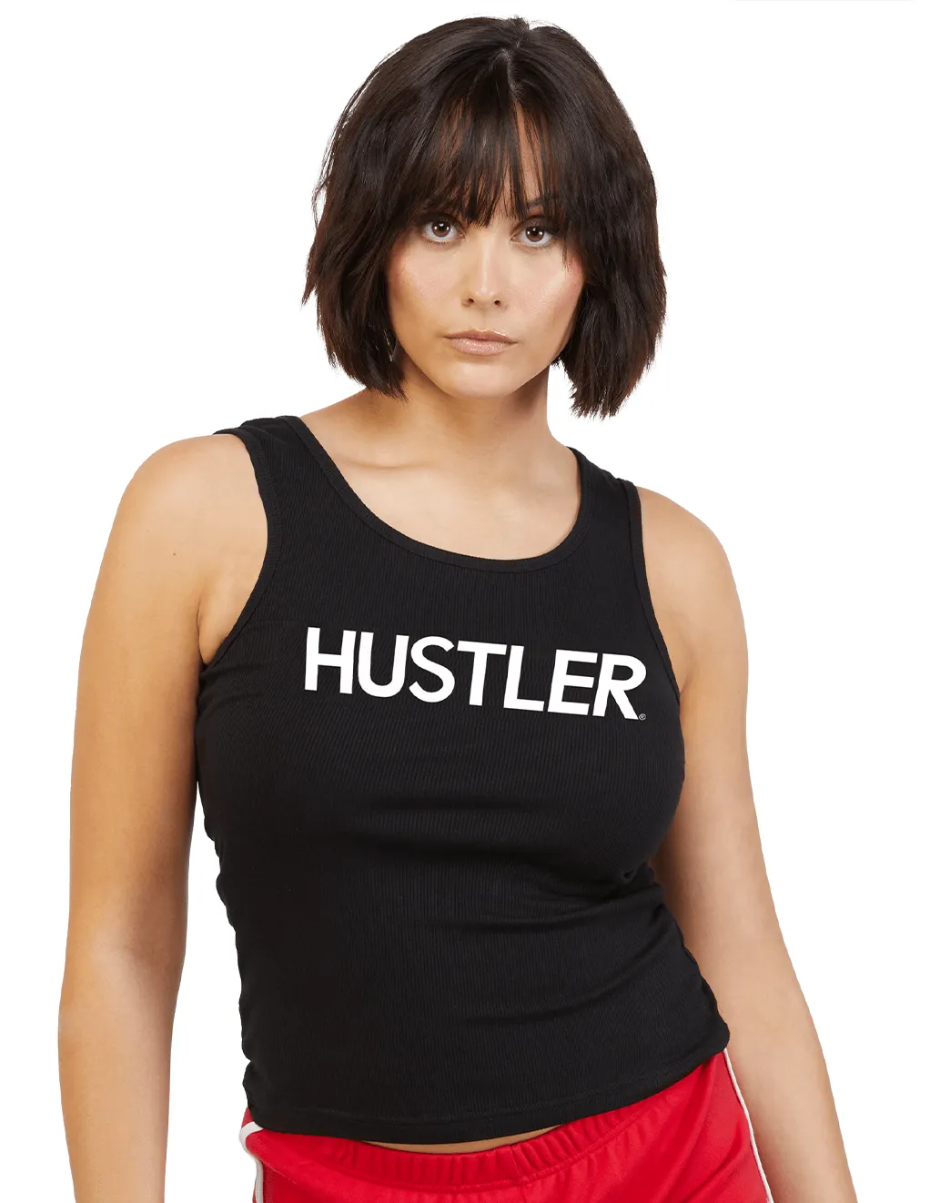HUSTLER Classic Logo Ribbed Tank Top