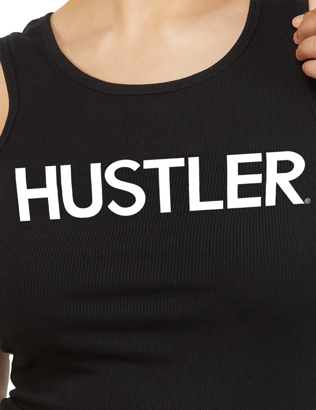 HUSTLER Classic Logo Ribbed Tank Top