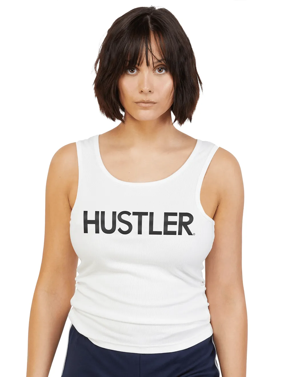 HUSTLER Classic Logo Ribbed Tank Top