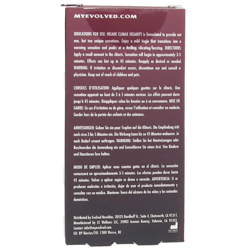 Insane Climax Insanity Clitoral Stimulant in 0.34oz/10ml