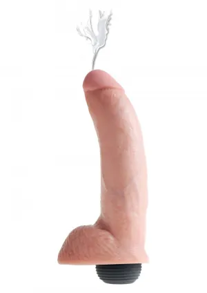 King Cock Squirting Cock  9 With Balls | Nude | Jizzle Juice | Refresh Toy Cleaner
