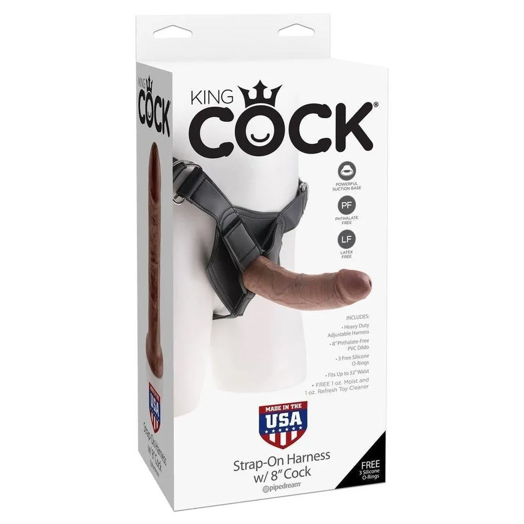 King Cock Strap-on Harness With 8 Brown Cock
