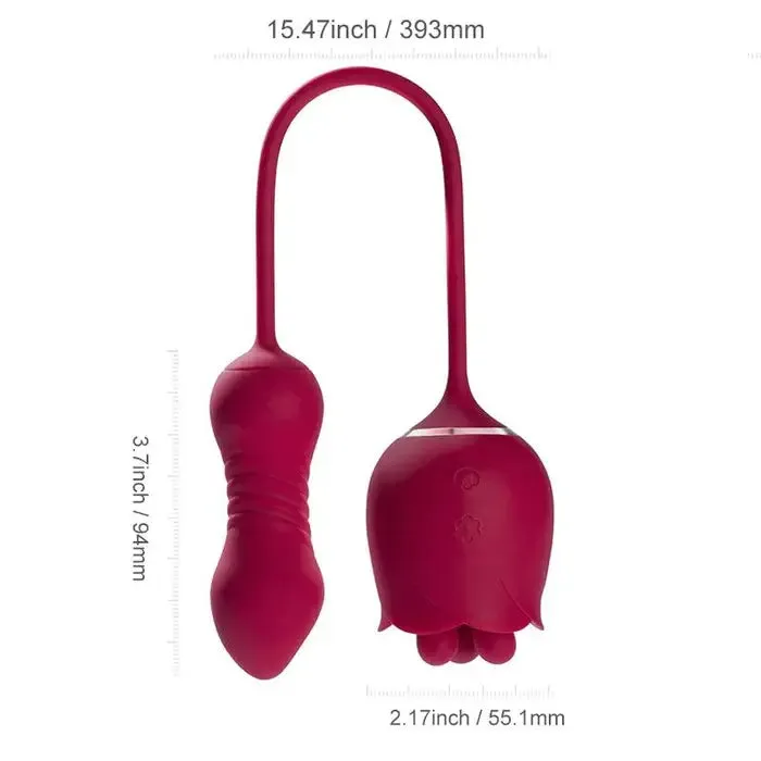 KittyRose - Rotating Rose Toy & Thrusting Vibrator 