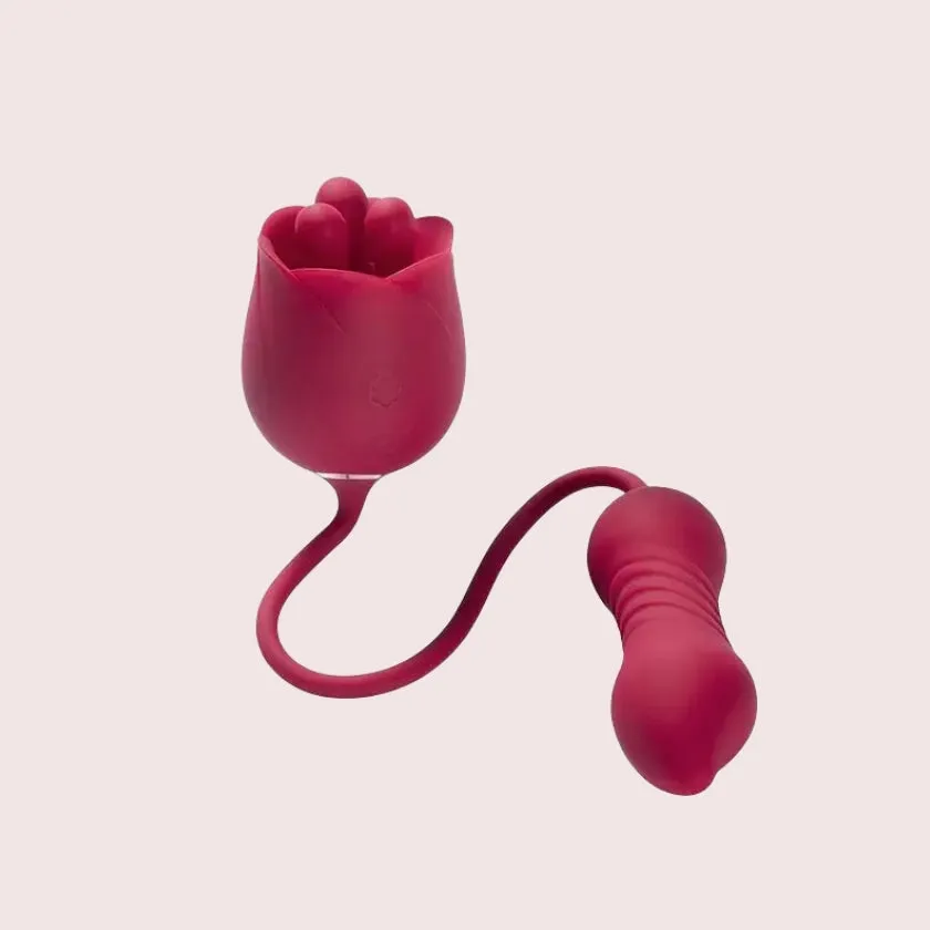 KittyRose - Rotating Rose Toy & Thrusting Vibrator 