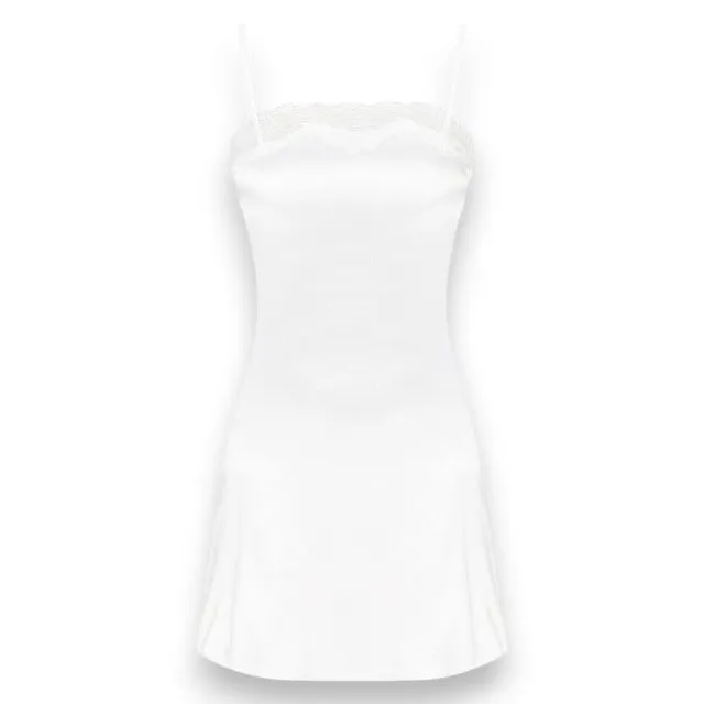 Lenjerie sexy 3 piese LIVCO CORSETTI Jacqueline Ecru. set cu halat. rochie și chilot tanga din satin. culoare alb. mărime L/XL