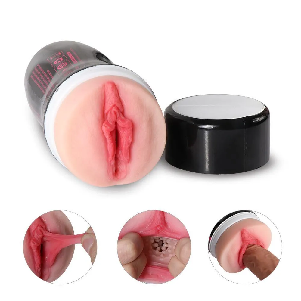 Lifelike Male Masturbator Pocket Pussy 3D Realistic Textured Powerful Suck Vagina