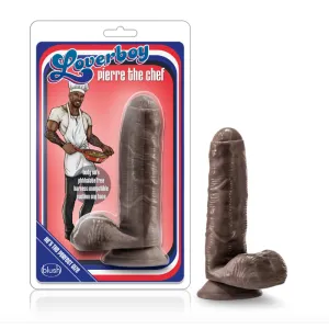Loverboy Pierre The Chef Realistic 7 in. Dildo with Balls Brown