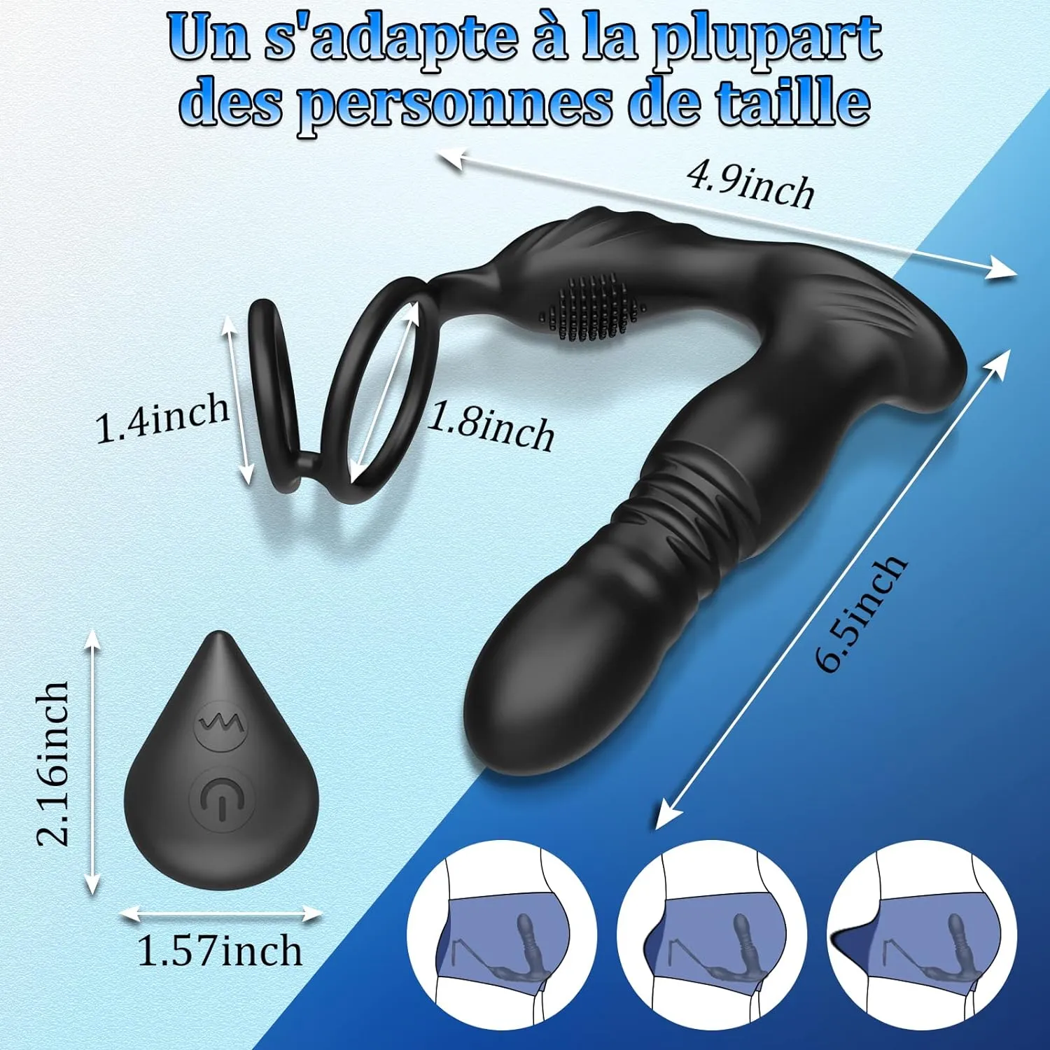 Lust - Prostate Massager with Penis Ring. Anal Plug Vibrator For All