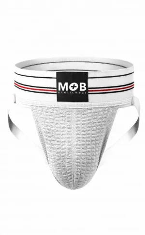 MOB FETISH JOCKSTRAP WHITE MEDIUM 3IN WAISTBAND