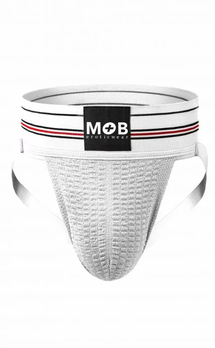 MOB FETISH JOCKSTRAP WHITE MEDIUM 3IN WAISTBAND