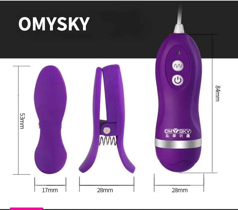 OMYSKY Vibrating Remote Control Nipple Clamps