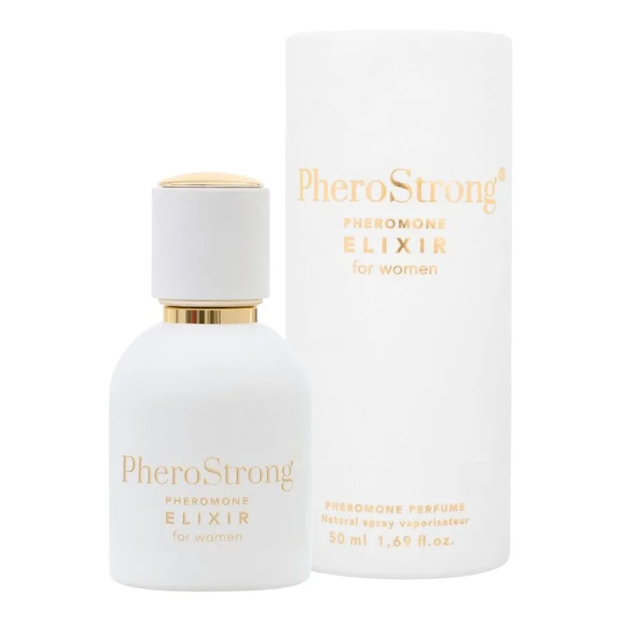 Parfum cu feromoni PHEROSTRONG Elixir. pentru femei. cu note de mosc alb. ambră și vanilie de Madagascar. alb. 50 ml