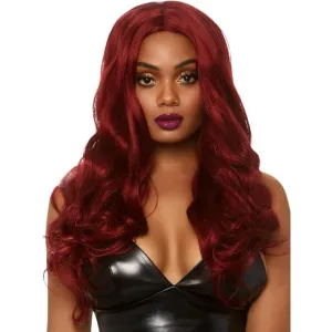 Perucă sexy LEG AVENUE. pentru jocuri erotice și costume roleplay. păr lung și ondulat. culoarea roșcat