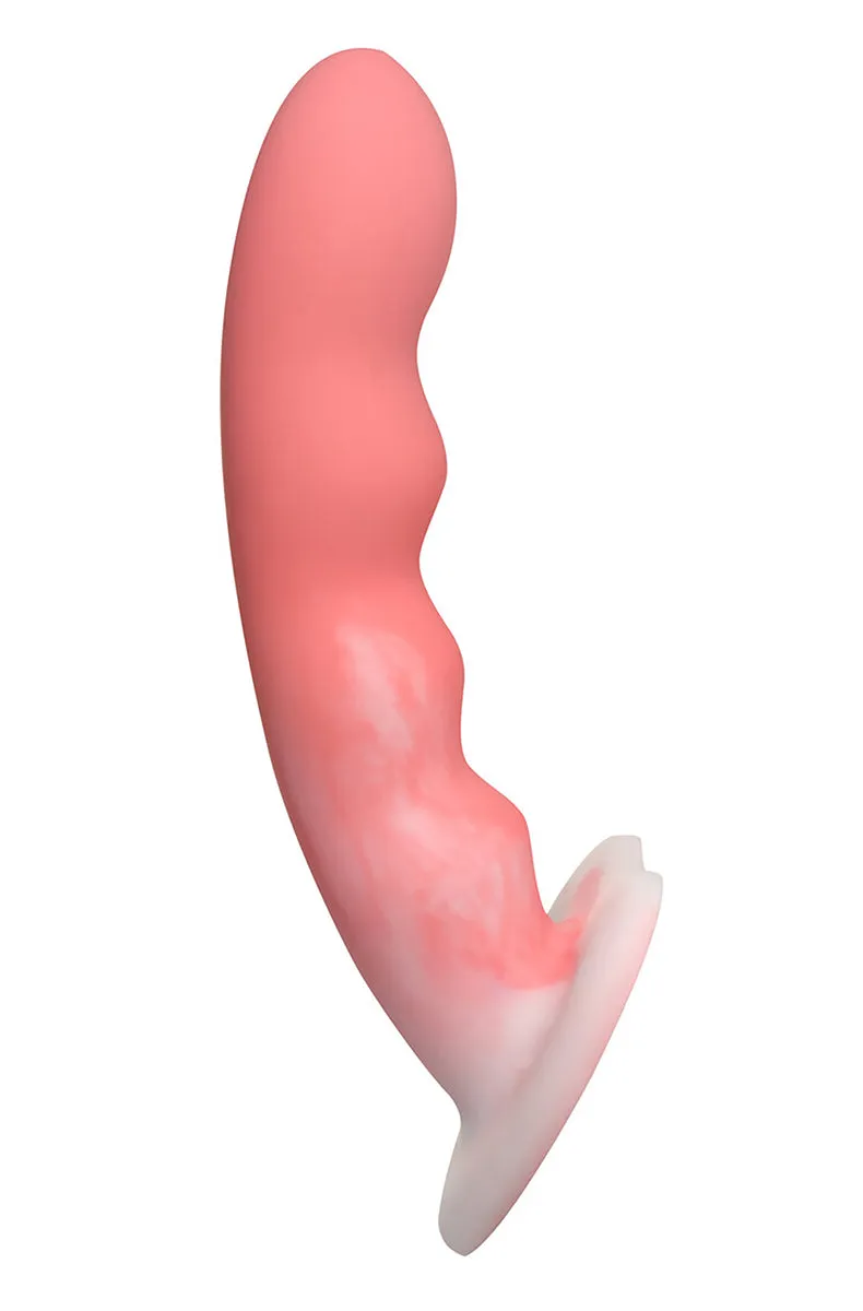 Pink Wavy 8 Silicone Dildo
