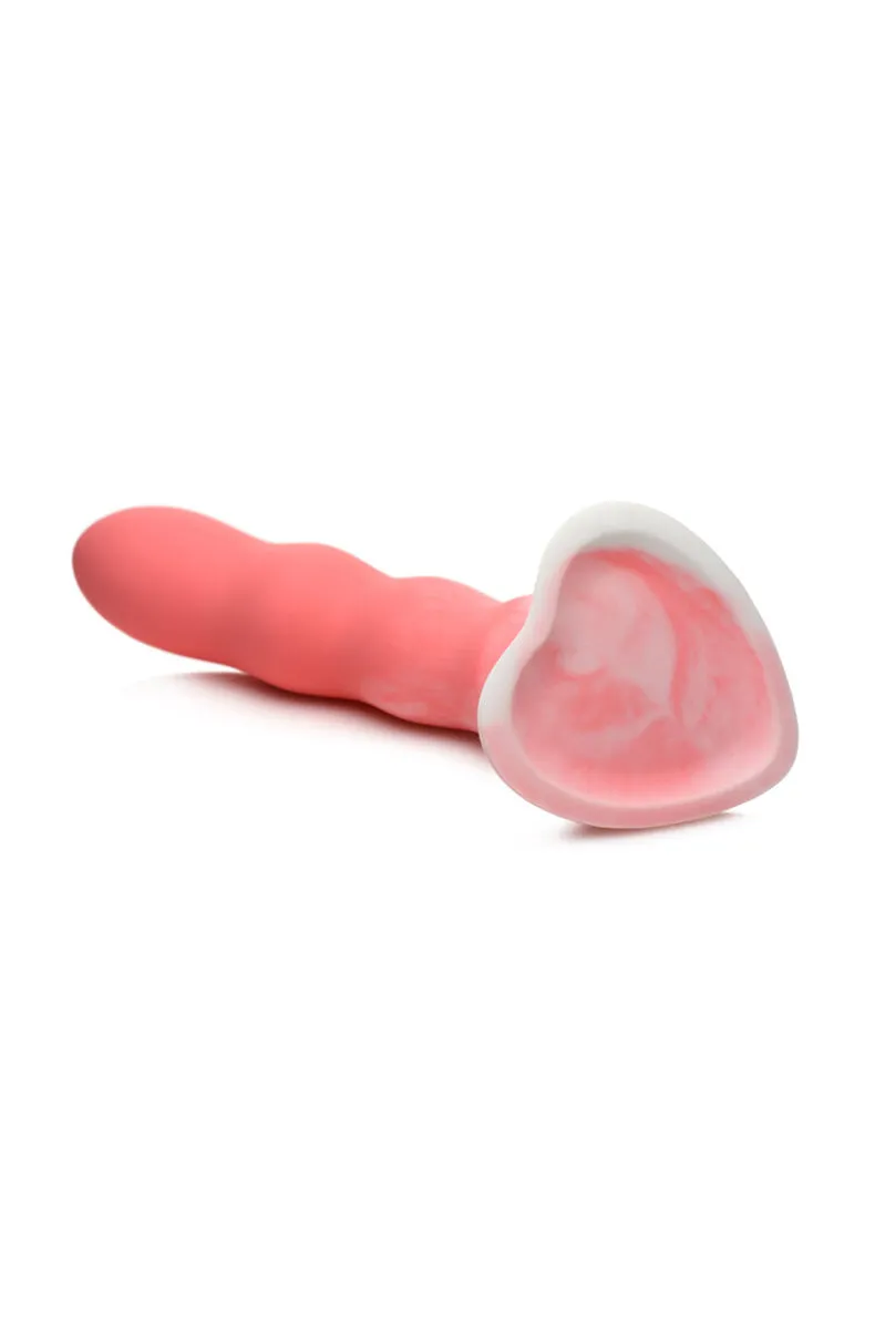 Pink Wavy 8 Silicone Dildo