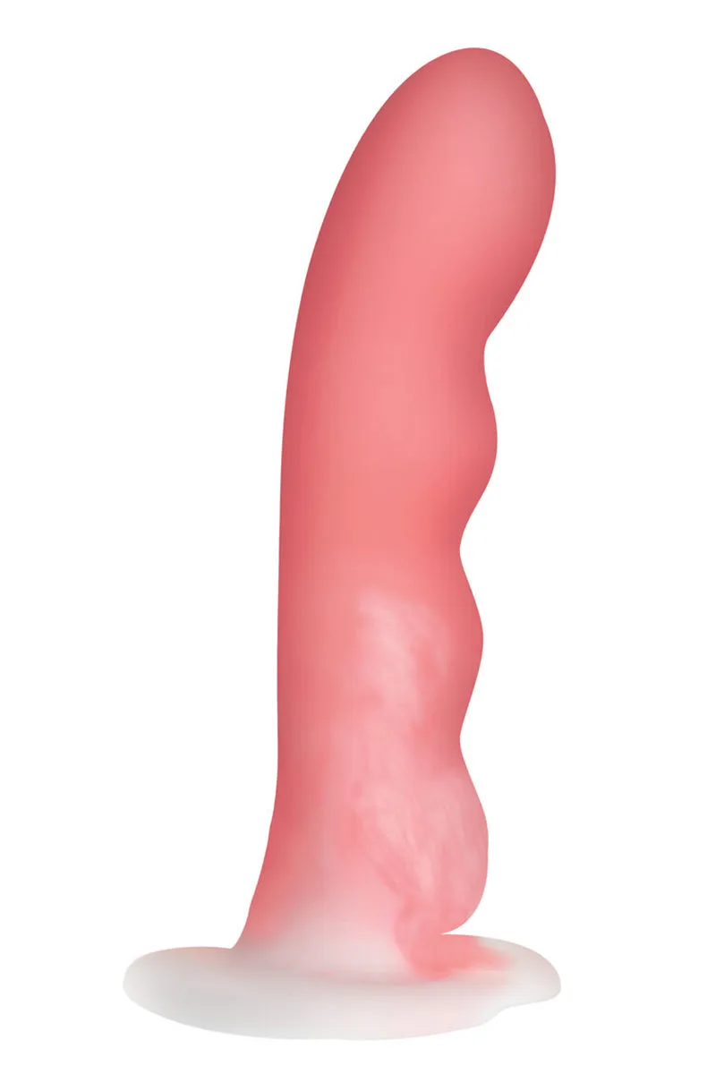 Pink Wavy 8 Silicone Dildo