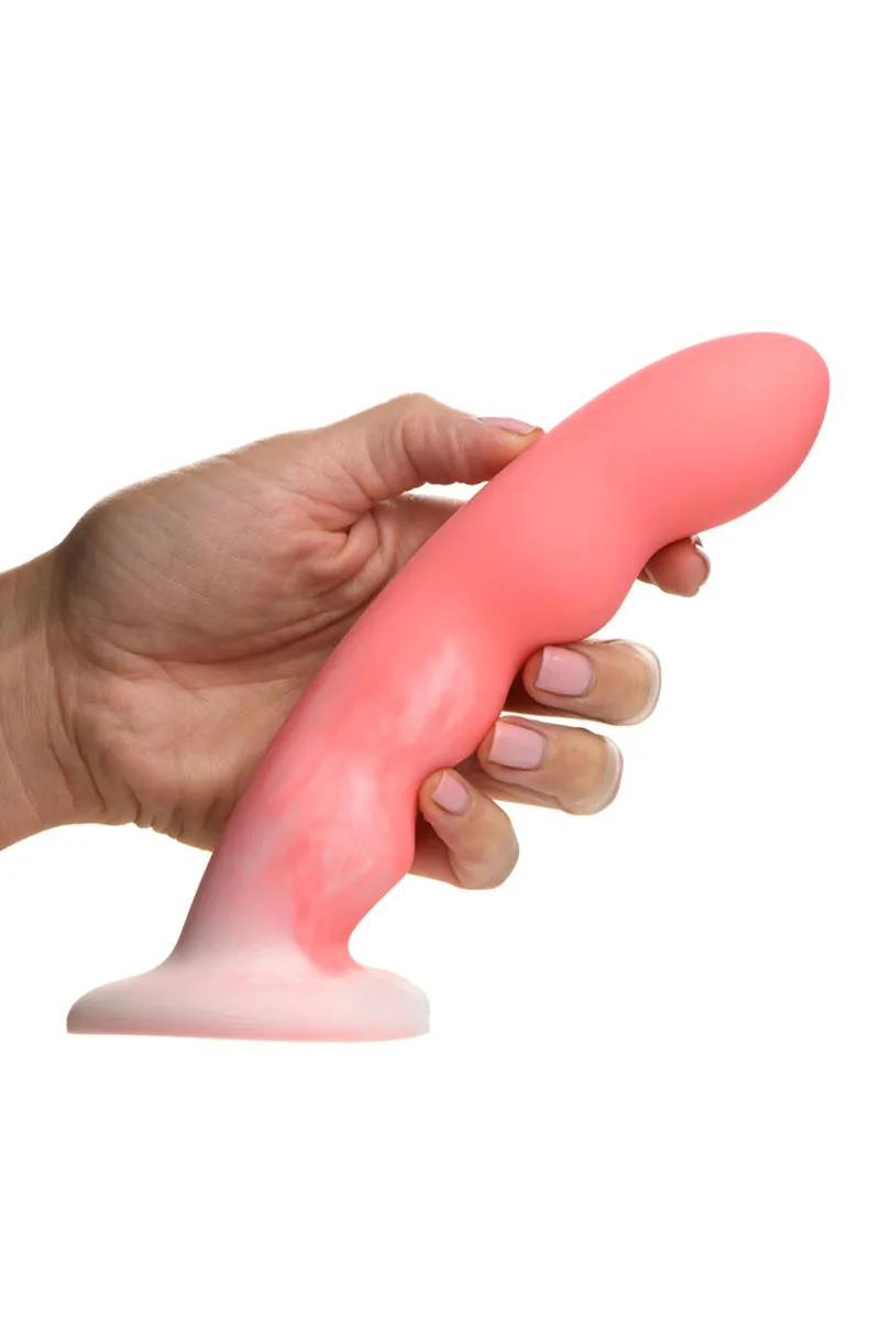 Pink Wavy 8 Silicone Dildo