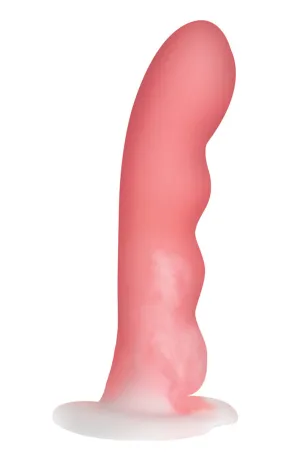 Pink Wavy 8 Silicone Dildo
