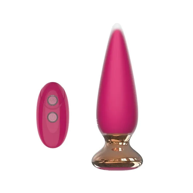 Plug anal vibrator CNT GUARD OFF Sweet Bomb Tappered. control prin aplicație. 9 funcții de vibrație. 12 cm. roz cu auriu