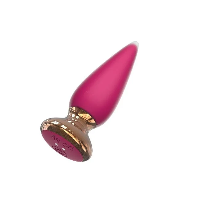 Plug anal vibrator CNT GUARD OFF Sweet Bomb Tappered. control prin aplicație. 9 funcții de vibrație. 12 cm. roz cu auriu