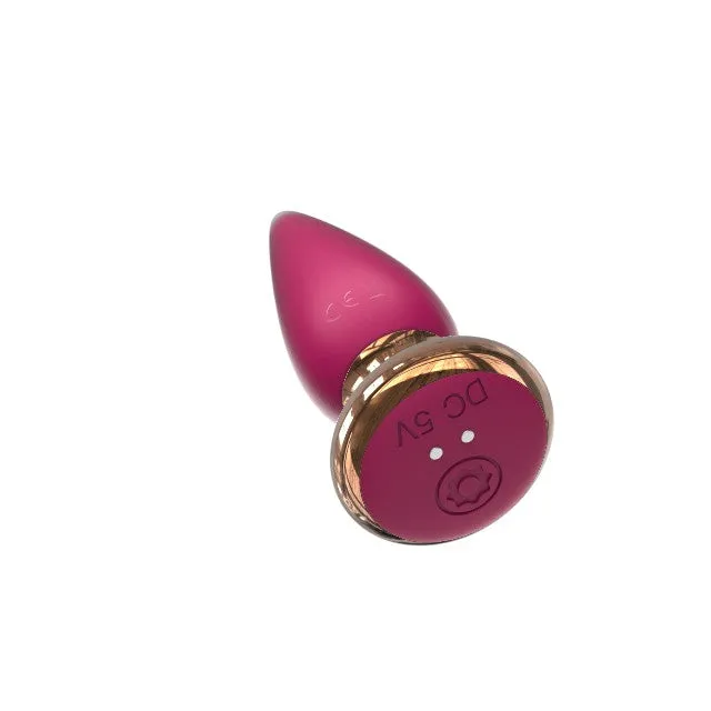 Plug anal vibrator CNT GUARD OFF Sweet Bomb Tappered. control prin aplicație. 9 funcții de vibrație. 12 cm. roz cu auriu