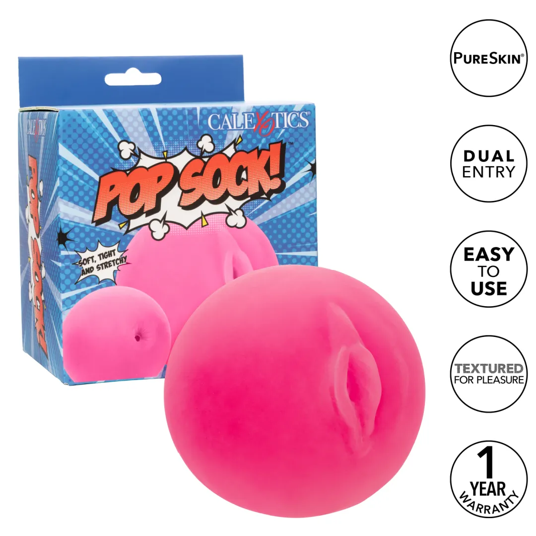 Pop Sock Pocket Pussy Real Feel Stretchy Stroker - Pink