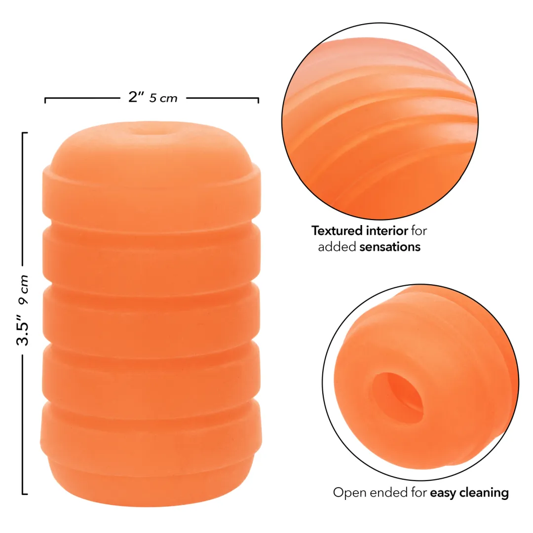 Pop Sock Ribbed Ultra Squishy Reversible Stroker - Orange