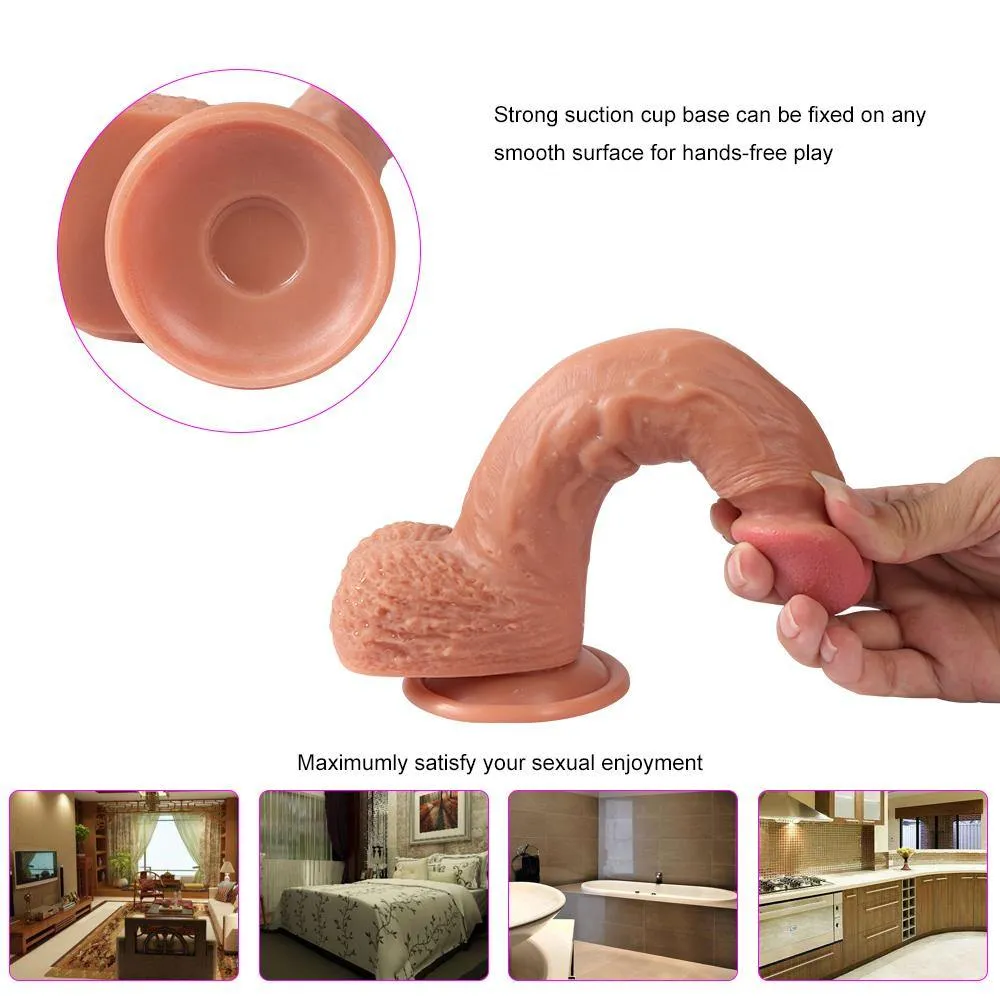 Powerful 10 Speeds Vibrating Dildo 8.43 Inch Realistic Penis