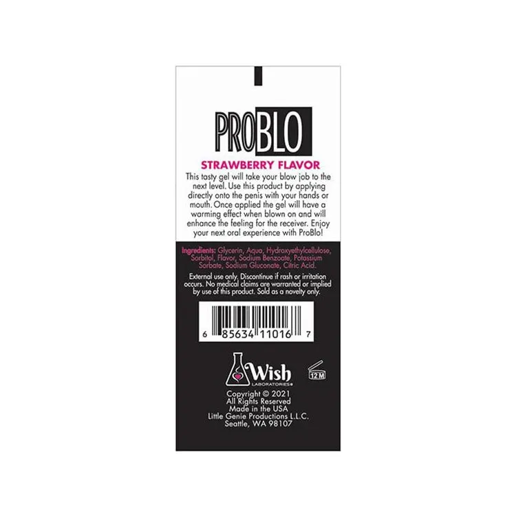 Pro Blo Strawberry Flavored Warming Edible Gel