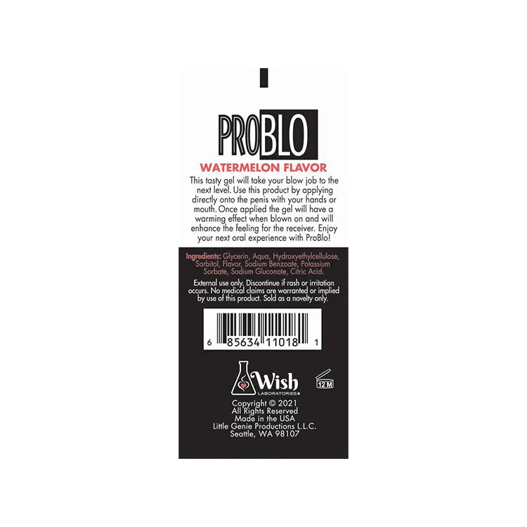 Pro Blo Watermelon Flavored Warming Edible Gel