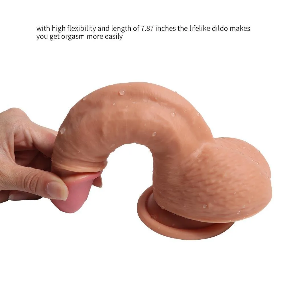 Realistic Dildos 7.87 inch Lifelike Silicone Dong
