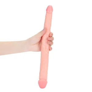 Realistic Double Ended Dildo Adult Toy Lesbian. 14.17 Inch Double Sided Dildos for Women. Waterproof Flexible Double Dong with Curved Shaft for Vaginal G-spot and Anal Play