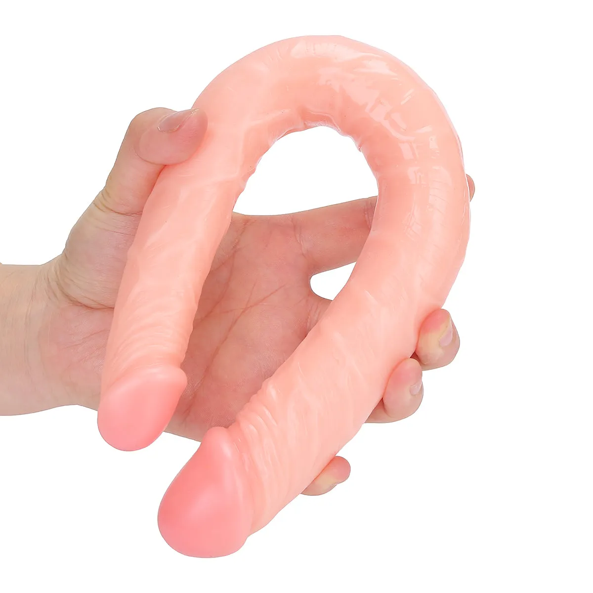 Realistic Double Ended Dildo Adult Toy Lesbian. 14.17 Inch Double Sided Dildos for Women. Waterproof Flexible Double Dong with Curved Shaft for Vaginal G-spot and Anal Play