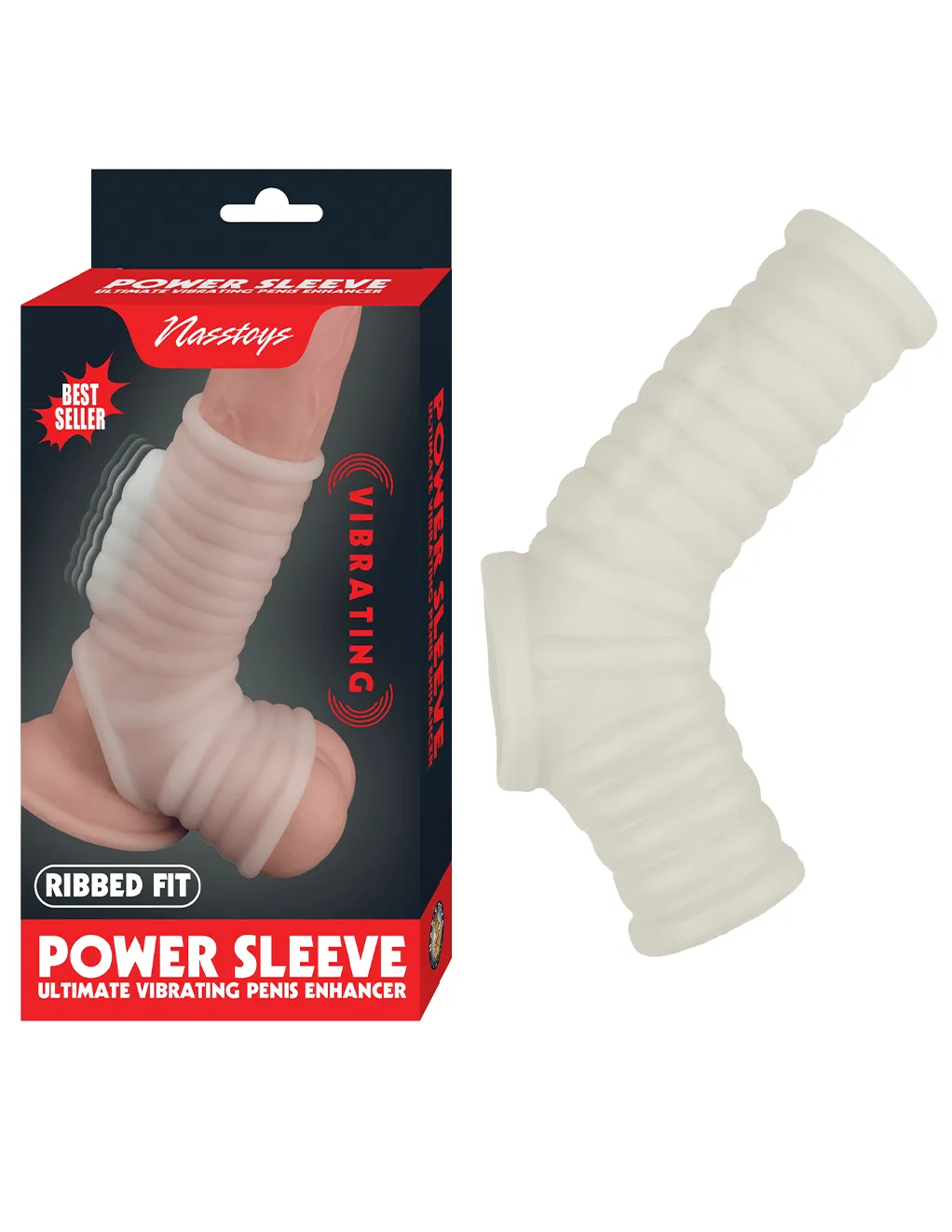 Ribbed Vibrating Power Sleeve