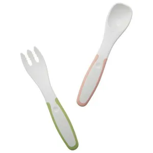 Richell - T.L.I Stage 3 Baby Self Feeding Spoon and Fork Set