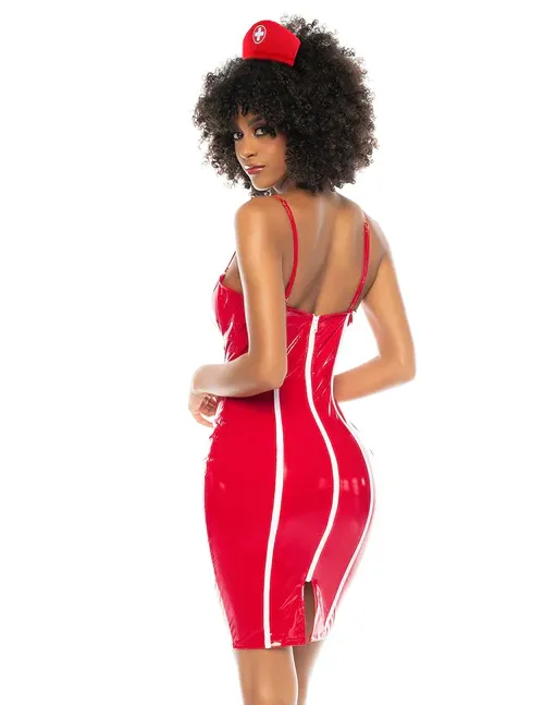 RN Vinyl Wiggle Dress & Headpiece