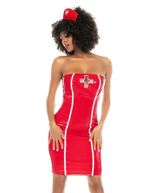 RN Vinyl Wiggle Dress & Headpiece