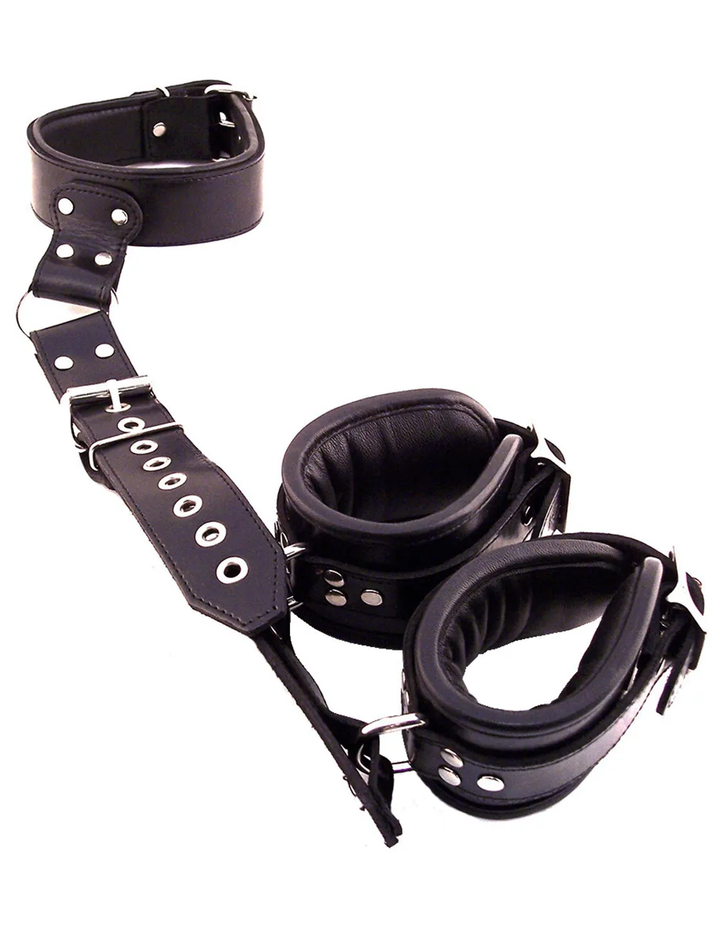 Rouge Leather Neck to Wrist Restraint