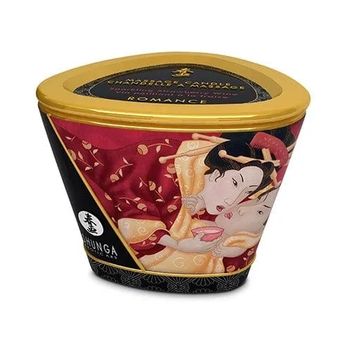 Shunga Sensual Massage Candle Sparkling Strawberry Wine