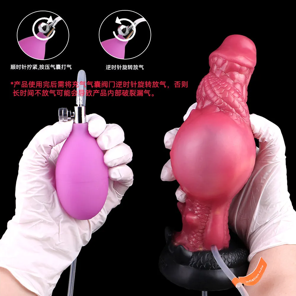 Squirting Inflatable Monster Dildo Women Sexual Toy - Suction Cup Fantasy Female Masturbation
