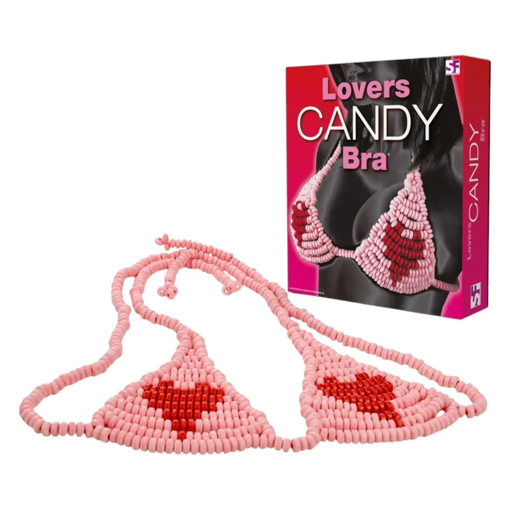 Sutien comestibil SPENCER & FLEETWOOD Lovers Candy Bra. lenjerie sexy pentru femei cu inimi. marime universala. roz și roșu