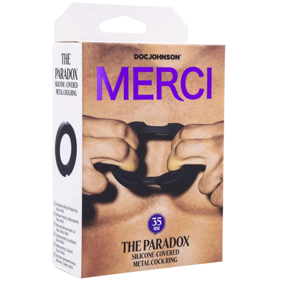 The Paradox Silicone-Covered Metal Cock Ring 35mm Black