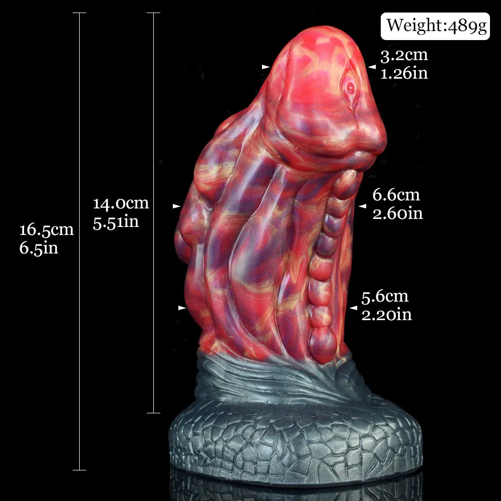 Thick Conical Head Curve Scales Dildo with Suction Cup