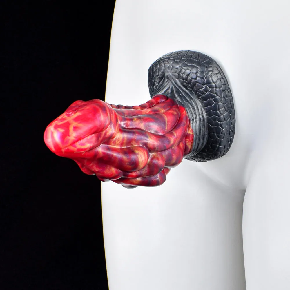 Thick Conical Head Curve Scales Dildo with Suction Cup