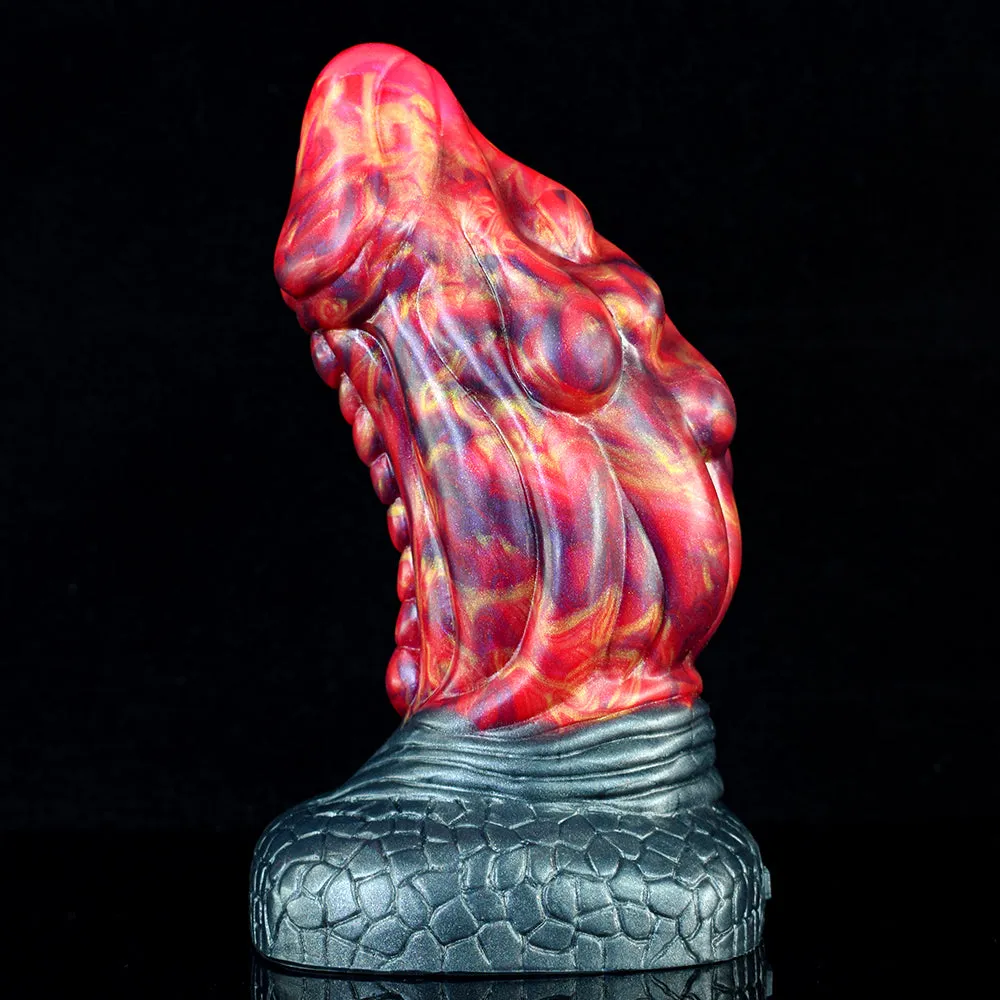 Thick Conical Head Curve Scales Dildo with Suction Cup