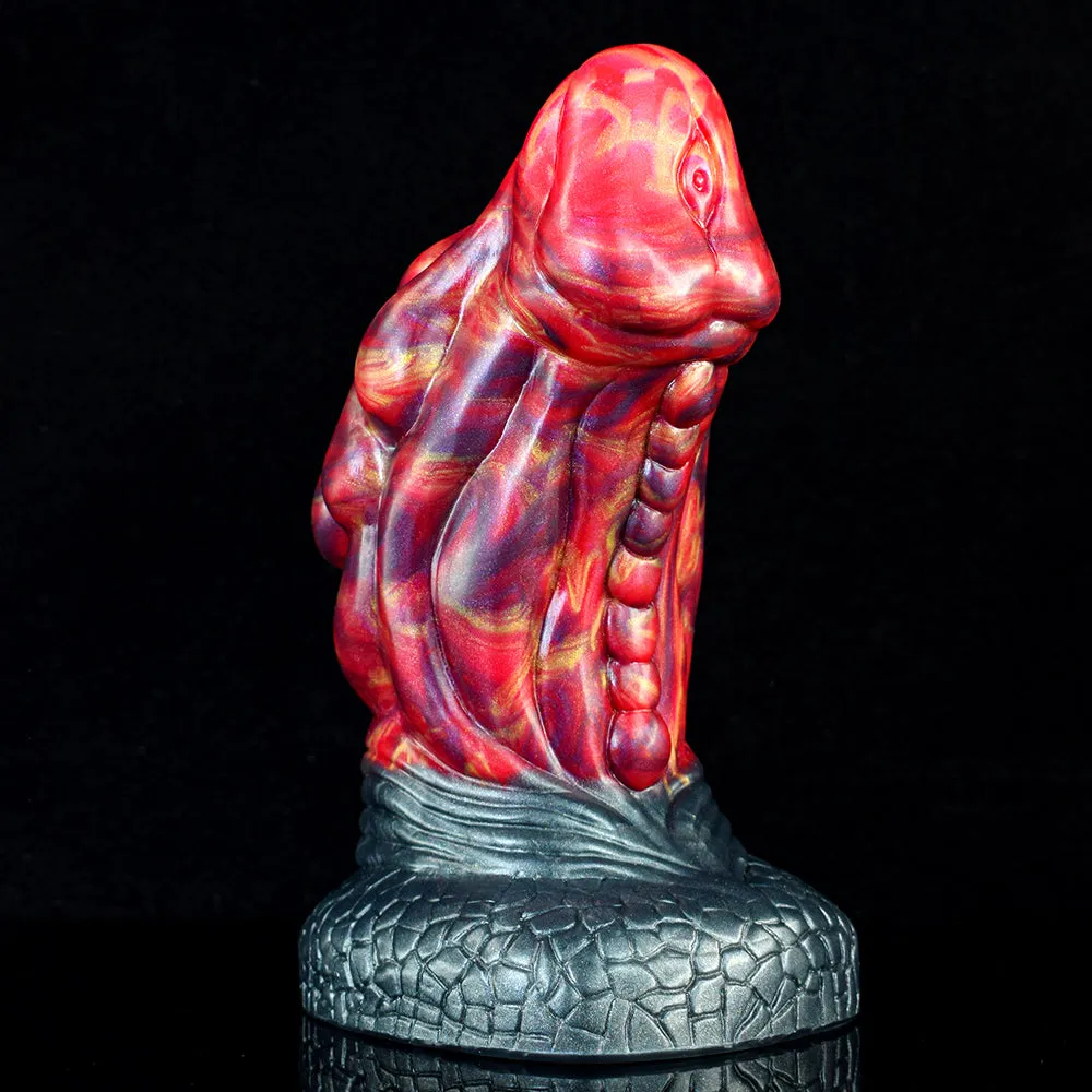 Thick Conical Head Curve Scales Dildo with Suction Cup
