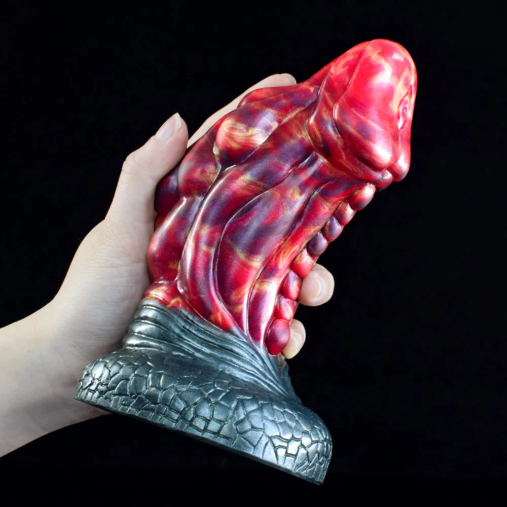 Thick Conical Head Curve Scales Dildo with Suction Cup
